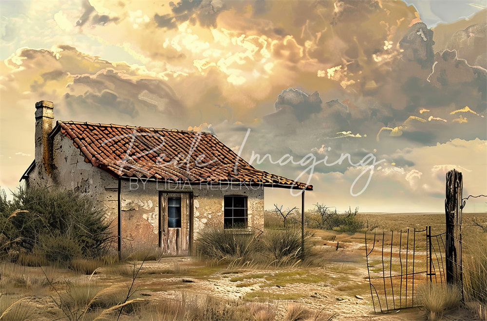 Fondo del Desierto del Oeste Salvaje de la Casa Abandonada Diseñado por Lidia Redekopp