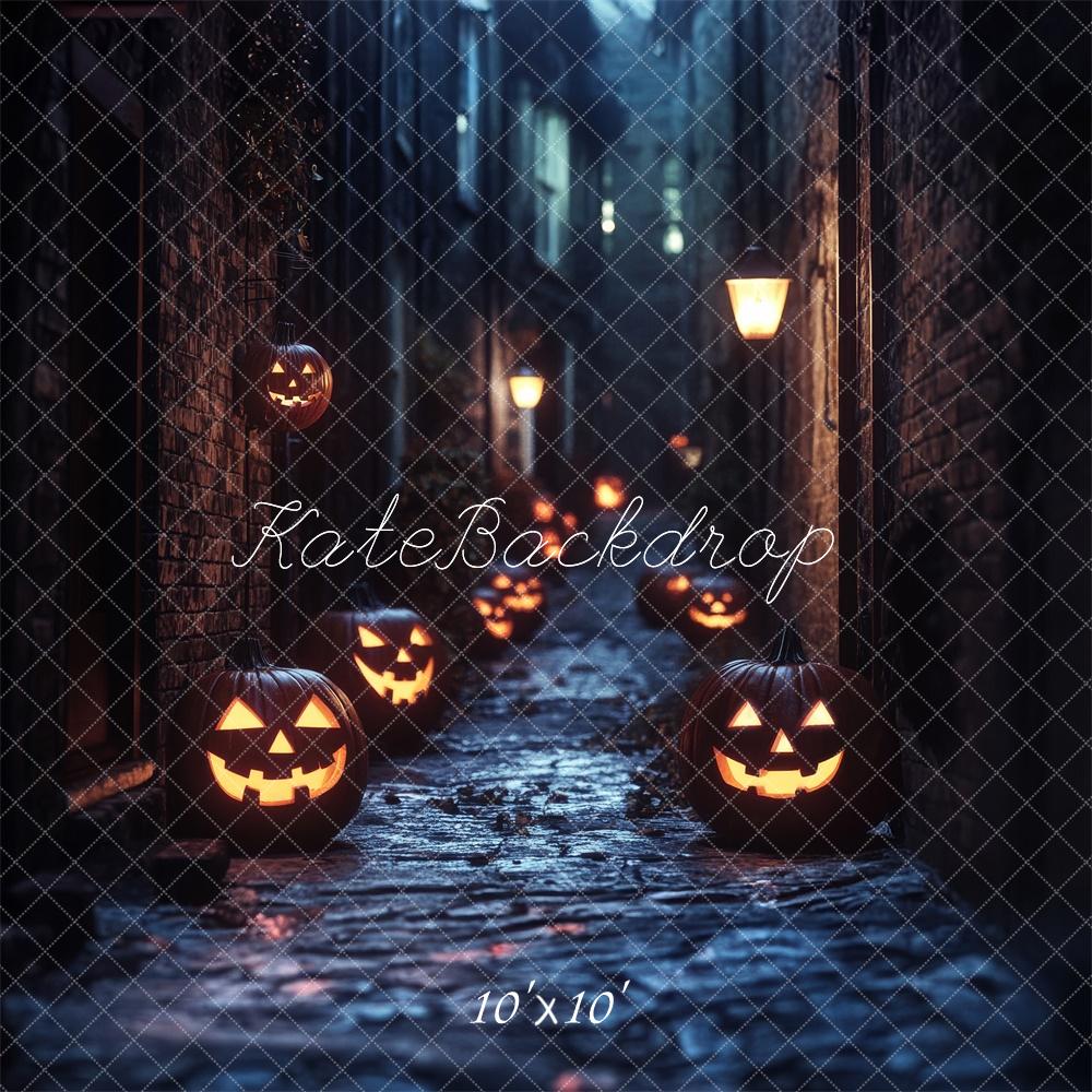 Kate Halloween Pumpkin Alley Lights Backdrop Designed by Lidia Redekopp