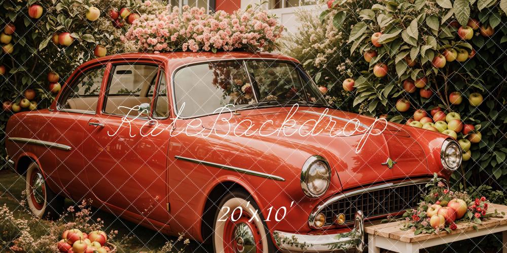 Kate Spring Vintage Car Apple Orchard Backdrop Designed by Emetselch