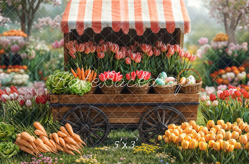 Kate Spring Flower Market Tulips Carrots Backdrop Designed by Emetselch