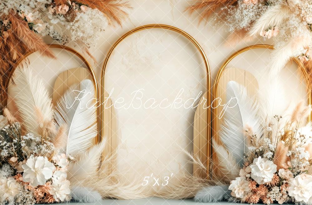 Kate Boho Floral Arch Feather Backdrop Designed by Patty Roberts