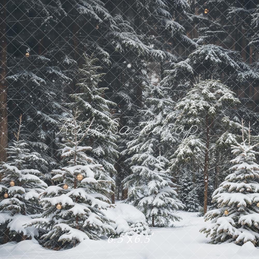 Kate Snowy Pine Forest Backdrop Designed by Emetselch