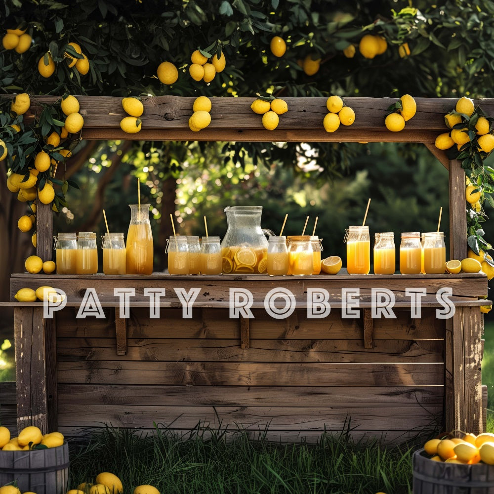 Kate Summer Forest Yellow Lemonade Stand Backdrop Designed by Patty Robert