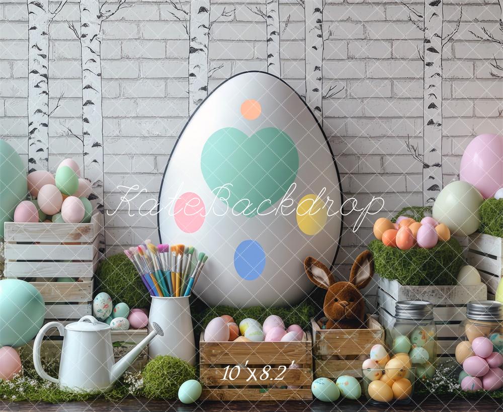 Kate Easter Bunny Egg Painting Backdrop Designed by Mini MakeBelieve