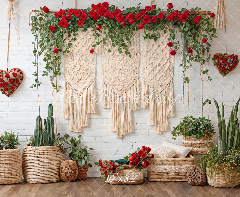 Kate Valentine Boho Floral Macrame Cactus Backdrop Designed by Emetselch