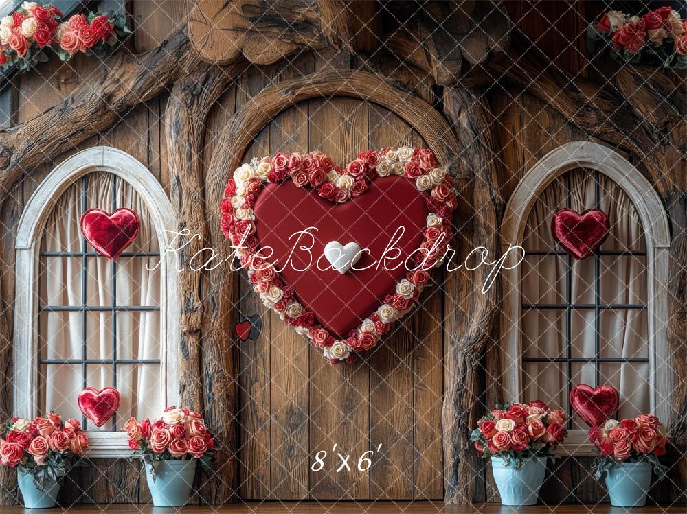 Valentine Hart Rozen Hobbit Huis Foto Achtergrond Designed by Mini MakeBelieve