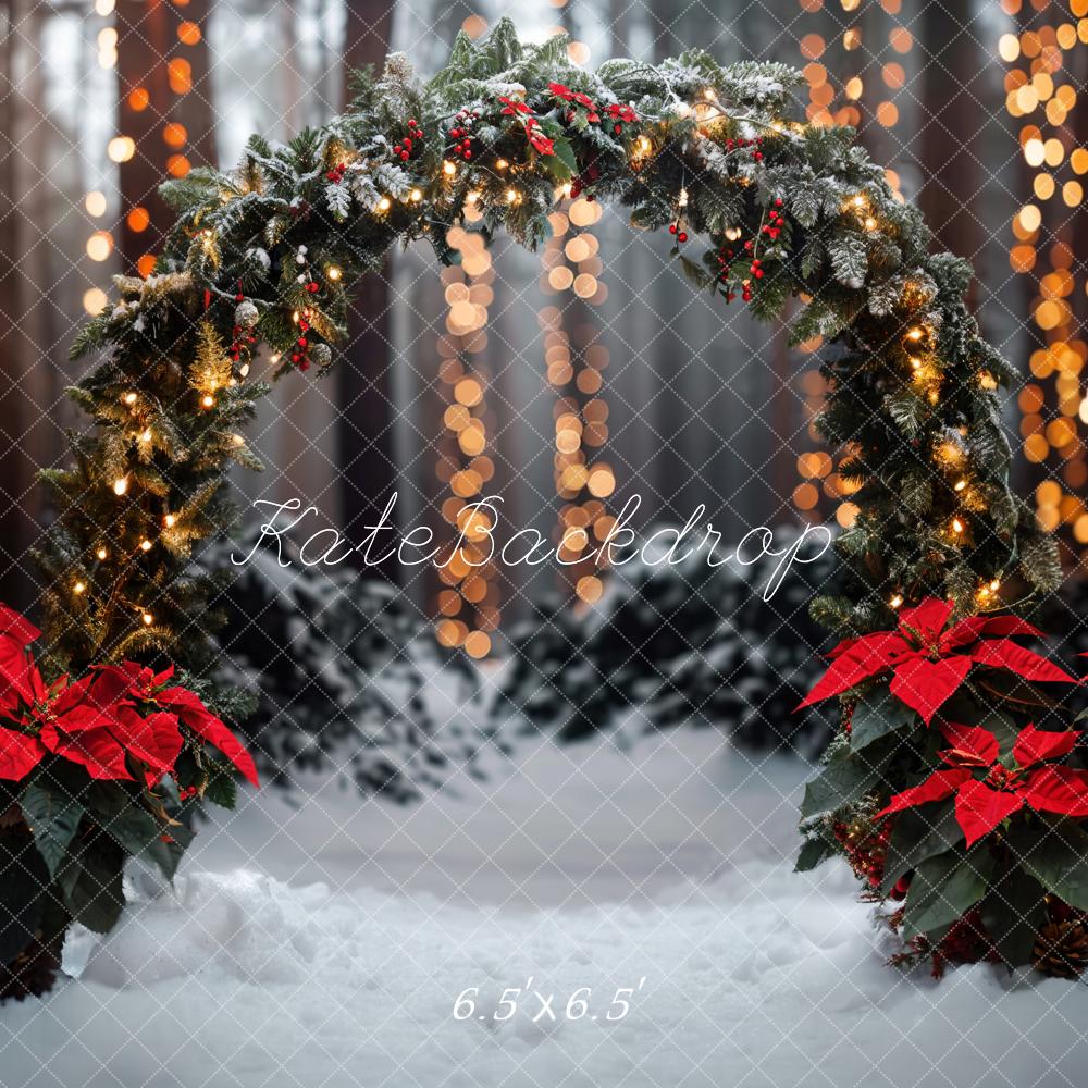 Kate Christmas Forest Green Arch Backdrop Designed by Emetselch