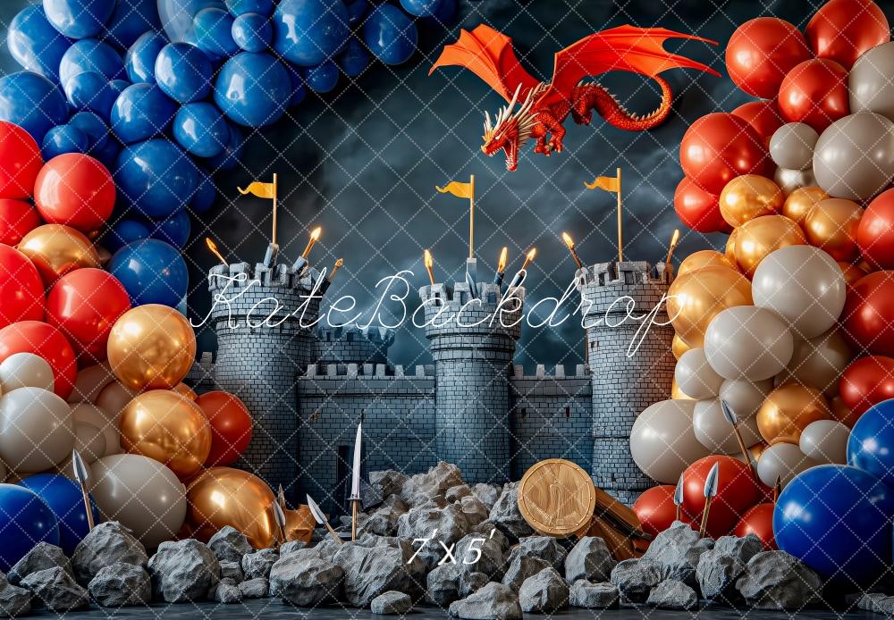 Kate Medieval Castle Dragon Balloon Backdrop Designed by Patty Roberts