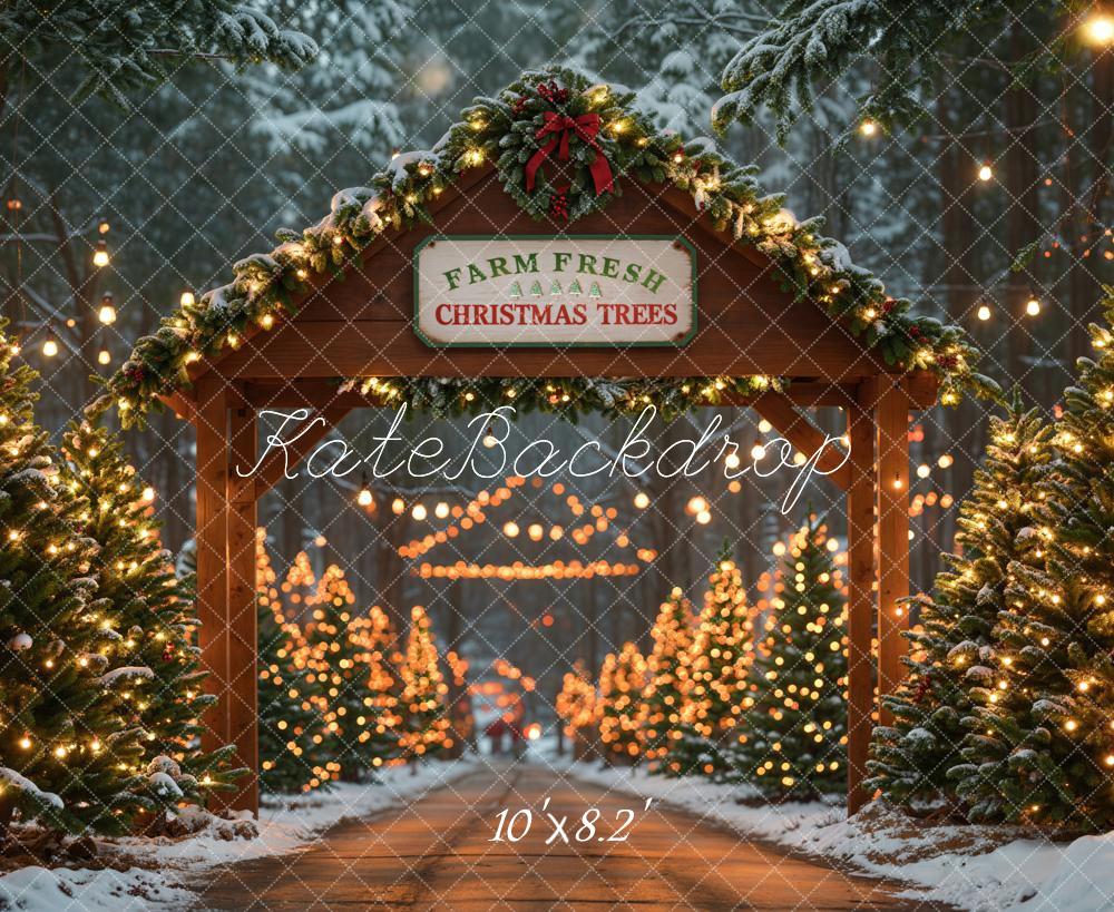 TEST Kate Christmas Trees Farm Wood Door Backdrop Designed by Emetselch