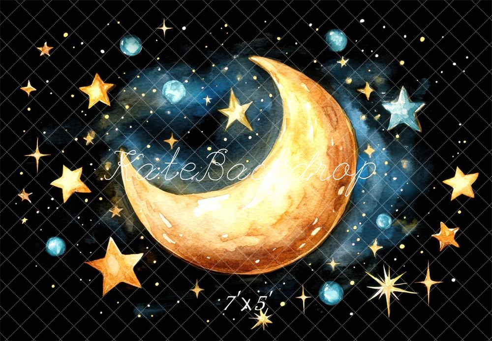 Fondo de Noche Estrellada de Luna Diseño de Mini MakeBelieve