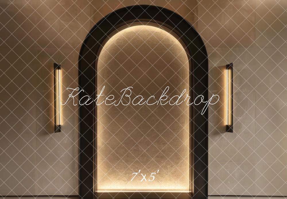 Apricot Boudoir Arch Wall Foto Achtergrond Designed by Mini MakeBelieve