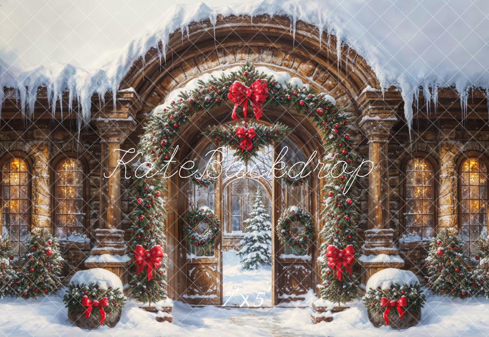 Kate Christmas Golden Vintage Arch Castle Gate Backdrop Designed by GQ