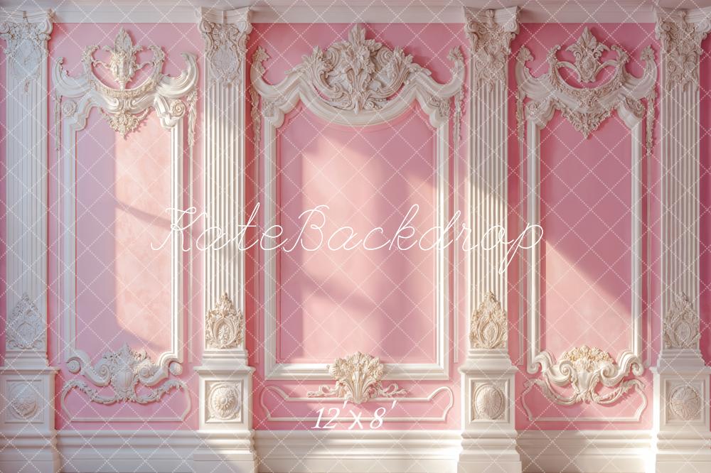 Kate Elegant Pink Vintage Wall Sunlight Backdrop Designed by Emetselch