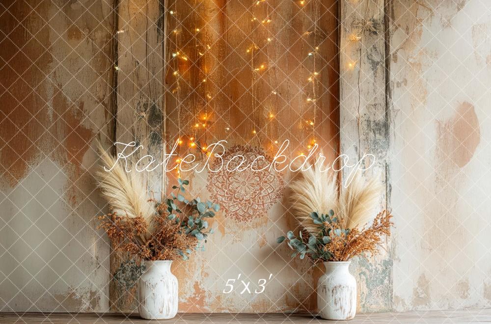 Kate Boho Rustic Floral Pattern Wall Backdrop Designed by Mini MakeBelieve