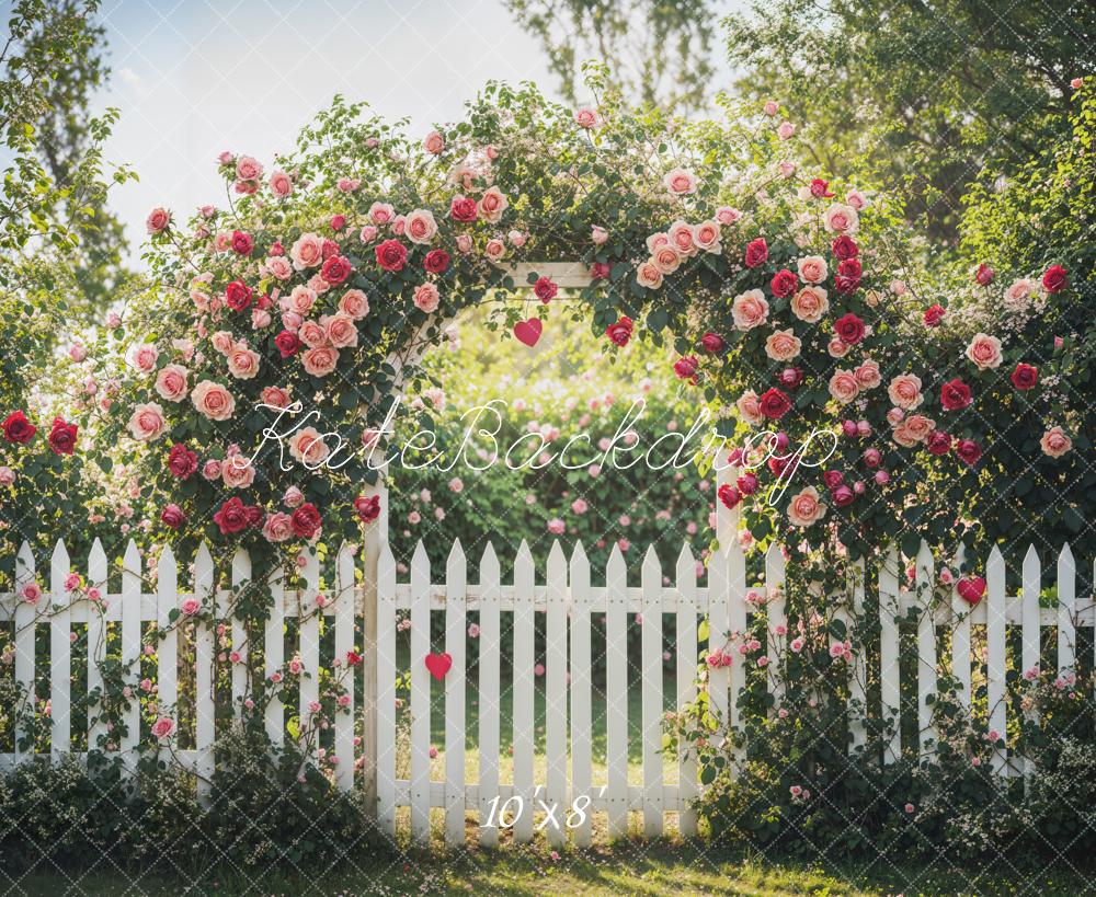 Kate Valentine Flower Arch Garden Fence Backdrop Designed by Emetselch