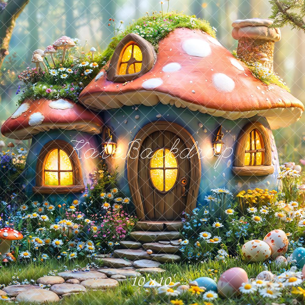 Kate Easter Fairy Mushroom House Forest Backdrop Designed by Emetselch