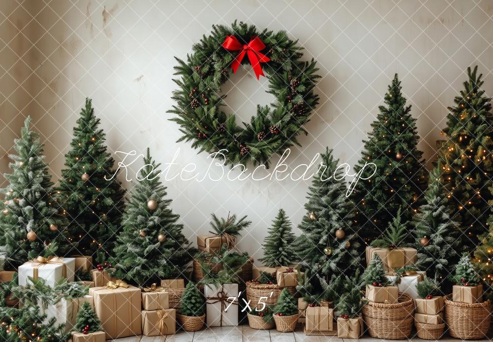 Kate Christmas Trees Wreath Basket Backdrop Designed by Patty Roberts