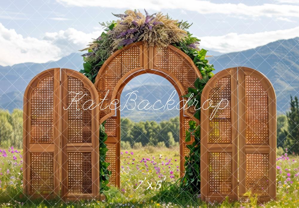 Kate Boho Spring Wooden Arch Exterior Backdrop Designed by Mini MakeBelieve