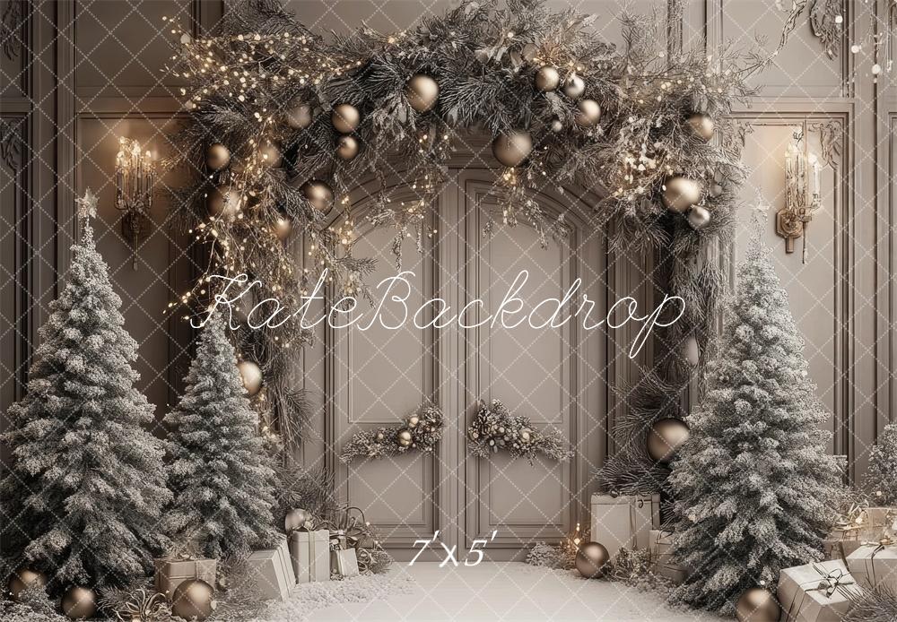 Kate Christmas Winter Retro Arched Door Backdrop Designed by Lidia Redekopp