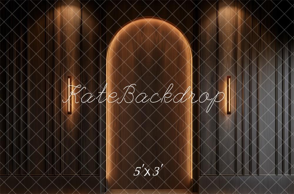 Kate Brown Boudoir Wood Wall with Light Outline Backdrop Designed by Mini MakeBelieve