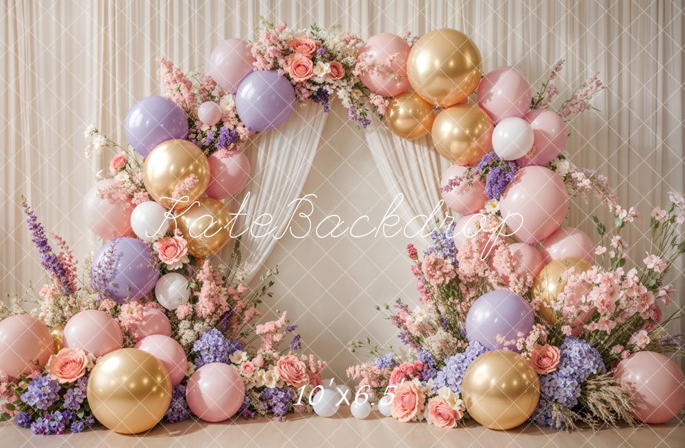 Kate Cake Smash Flower Arch Balloon Backdrop Designed by Emetselch