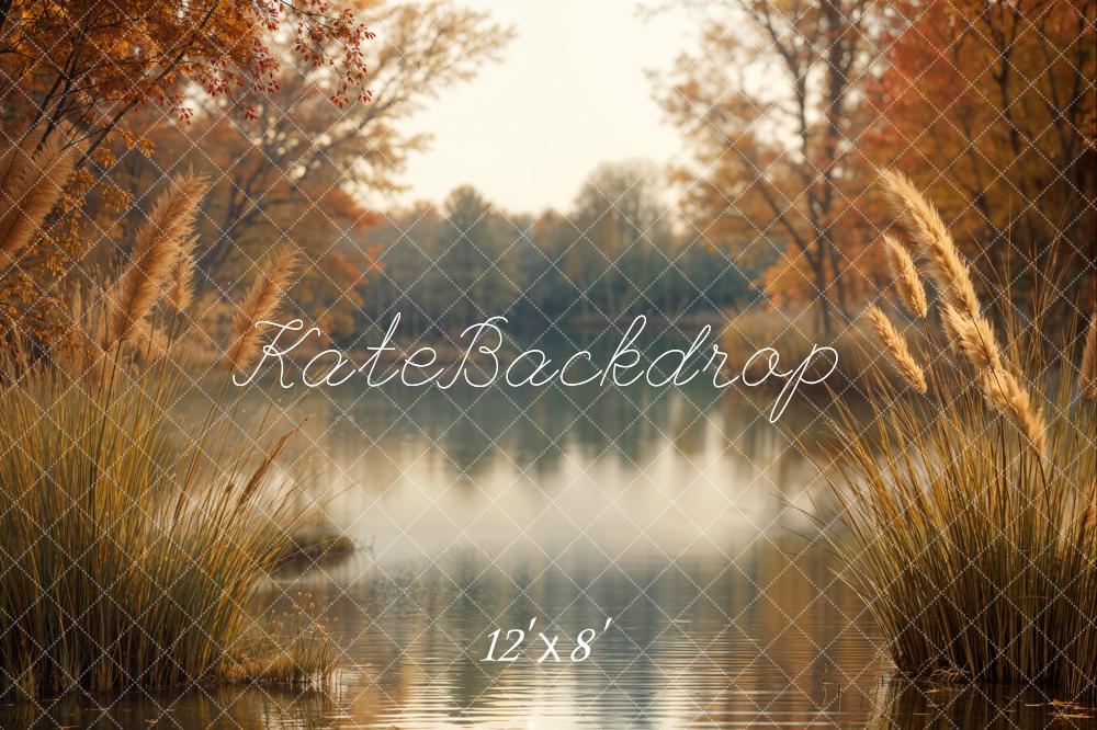 Kate Autumn Lake Reed Forest Backdrop Designed by Emetselch