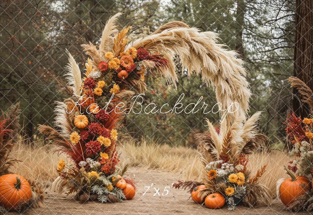 Kate  Autumn Boho Floral Arch Backdrop Designed by Emetselch