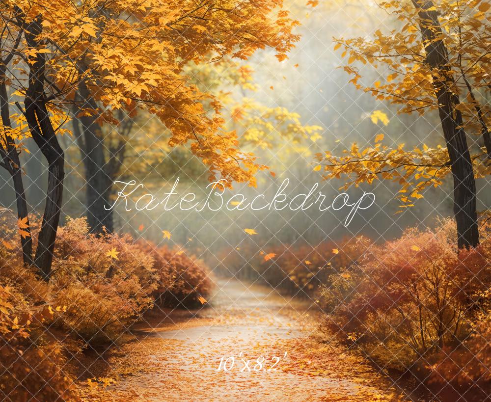 Kate Fall Maple Forest Path Backdrop Designed by Chain Photography