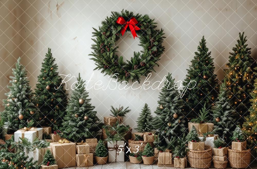 Kate Christmas Trees Wreath Basket Backdrop Designed by Patty Roberts