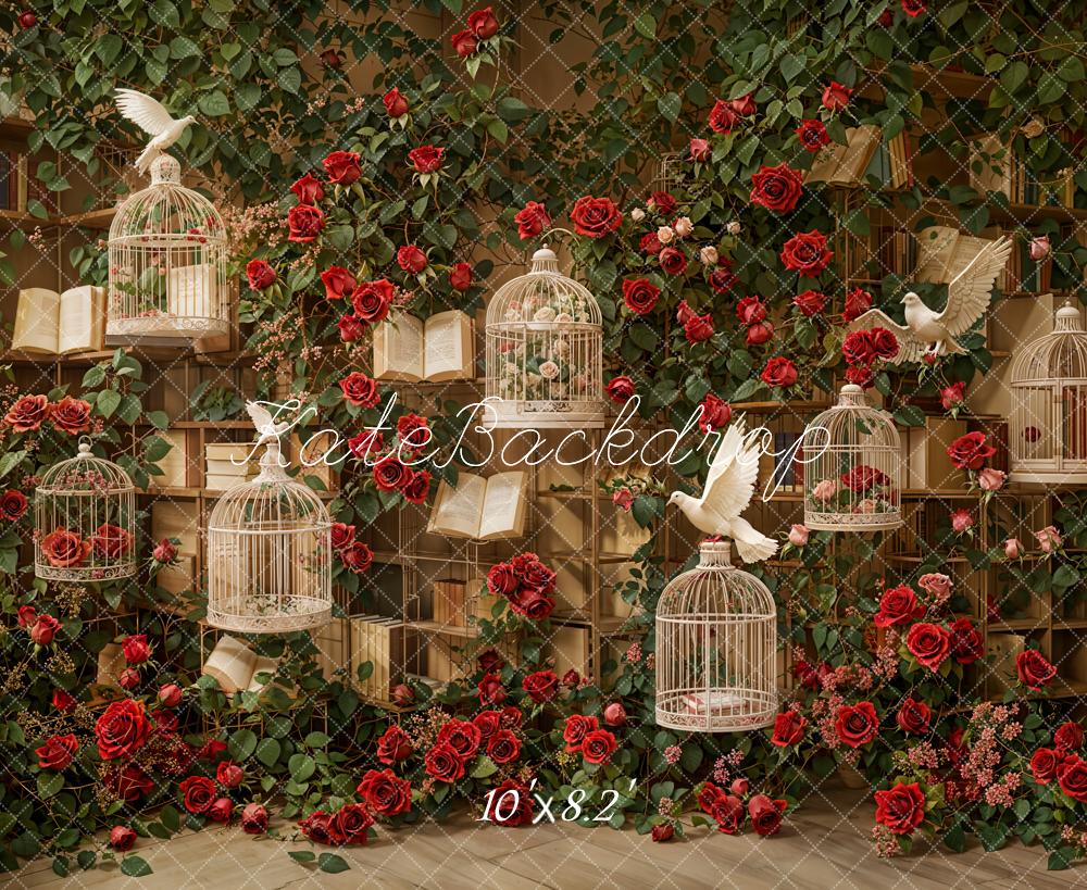 Kate Valentine Vintage Roses Birdcage Backdrop Designed by Emetselch