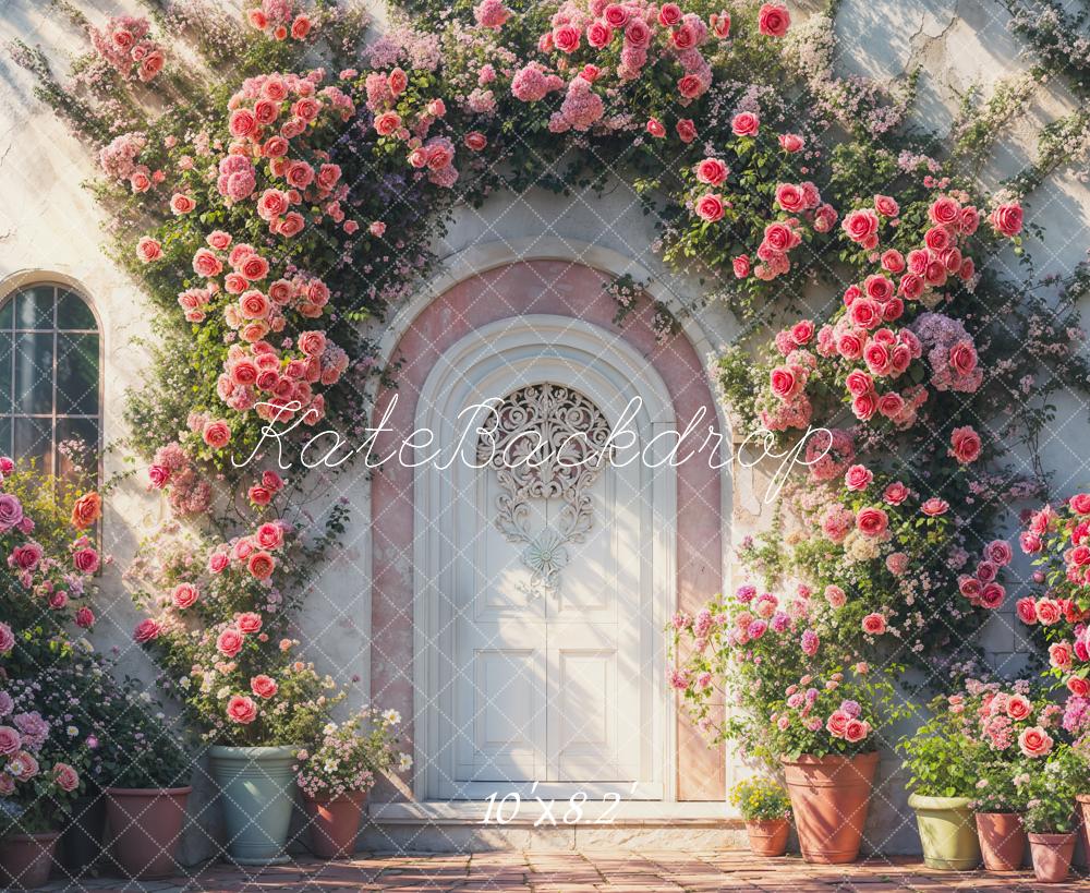 Kate Valentine Floral Arch Door Retro Backdrop Designed by Emetselch