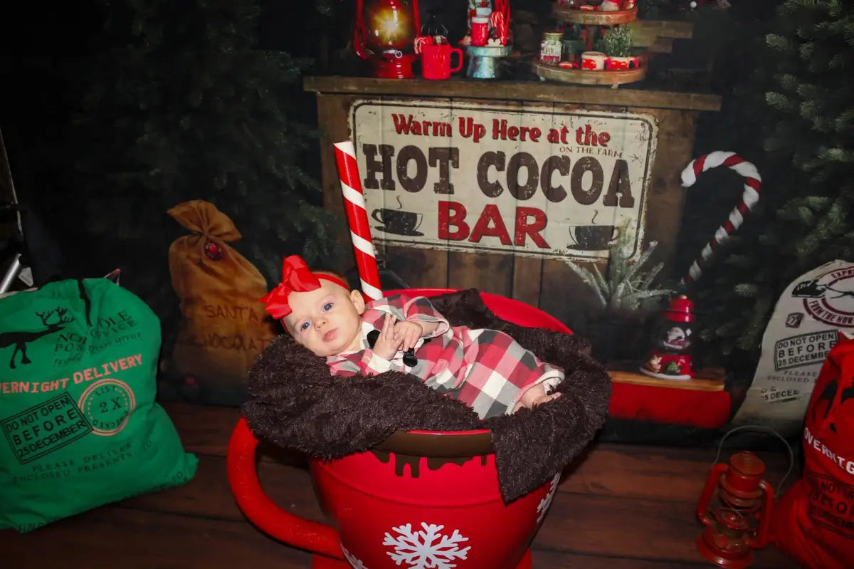 Kate Christmas Backdrop Hot Cocoa for Photography