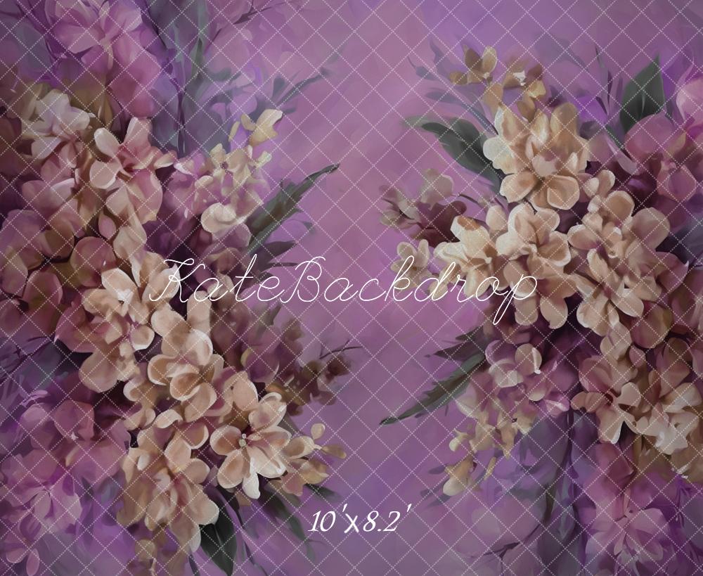 Kate Fine Art Watercolor Floral Purple Backdrop Designed by Emetselch