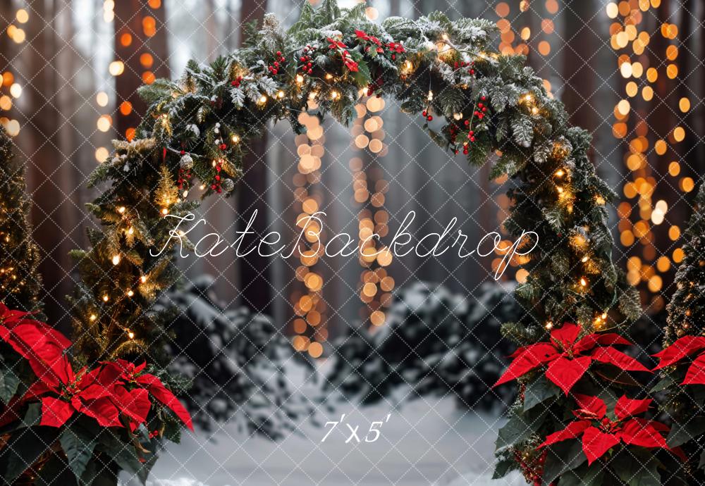 Kate Christmas Forest Green Arch Backdrop Designed by Emetselch