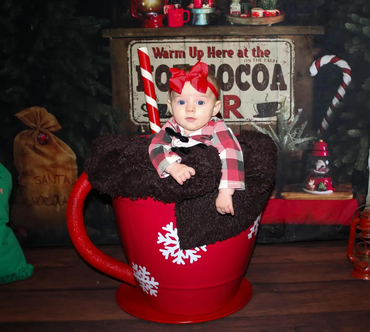 Kate Christmas Backdrop Hot Cocoa for Photography