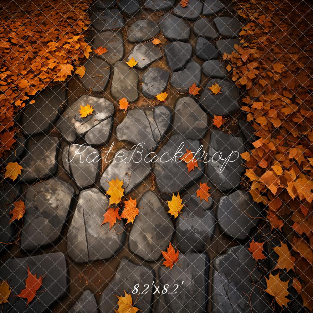 Kate Fall Maple Stone Path Floor Backdrop Designed by Kate Image