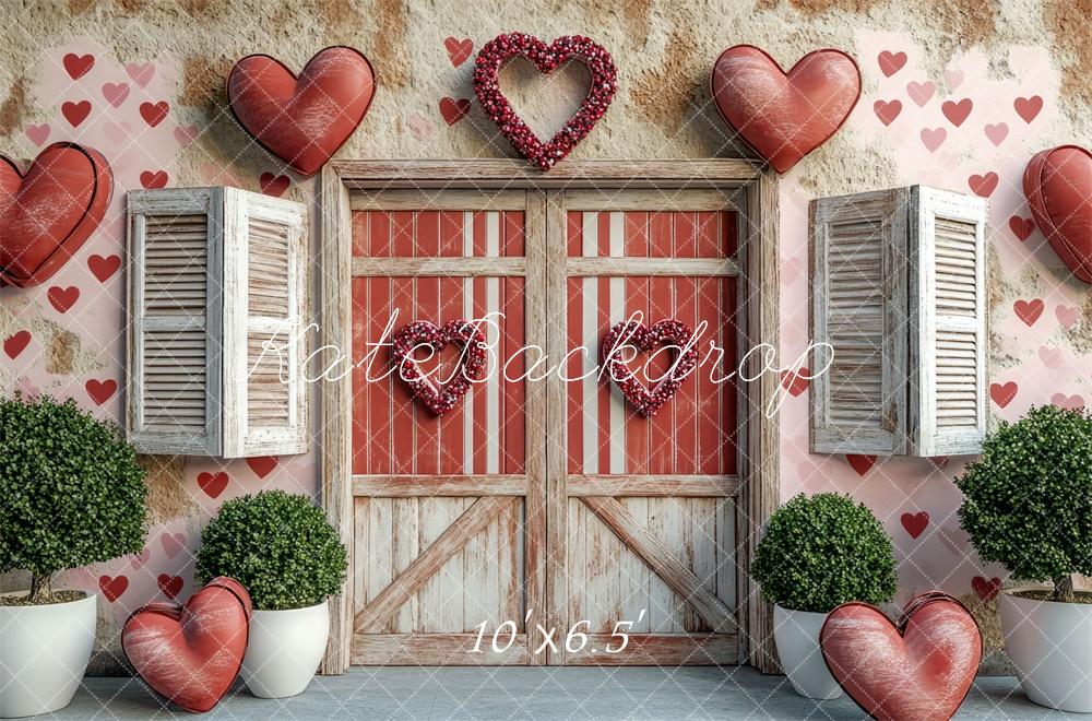 Kate Valentine Heart Rustic Door Backdrop Designed by Mini MakeBelieve