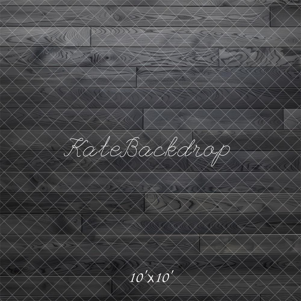 Kate Dark Gray Wood Texture Floor Backdrop Designed by Mini MakeBelieve