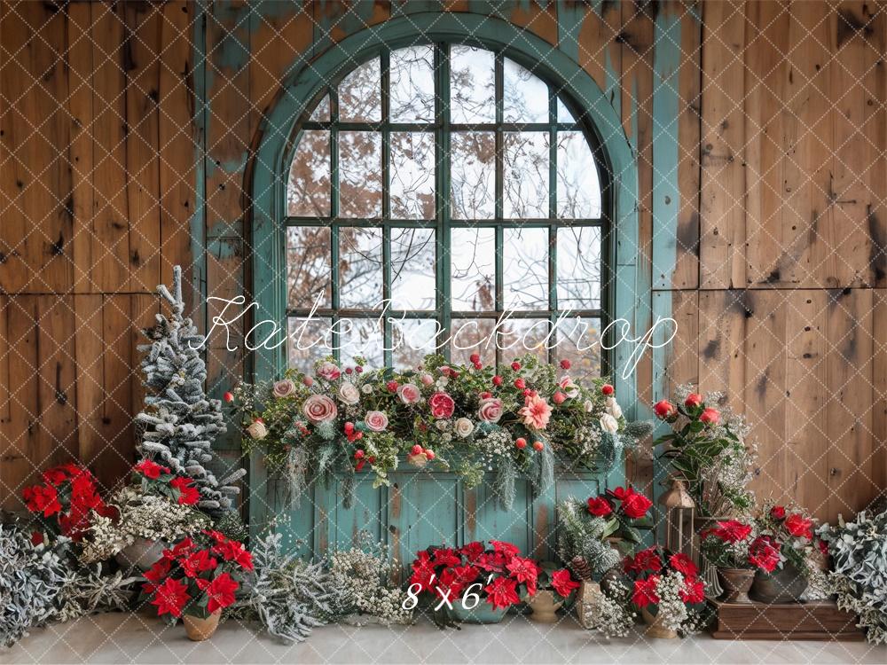 Fondo de Ventana Floral Navideño Designed by Laura Bybee