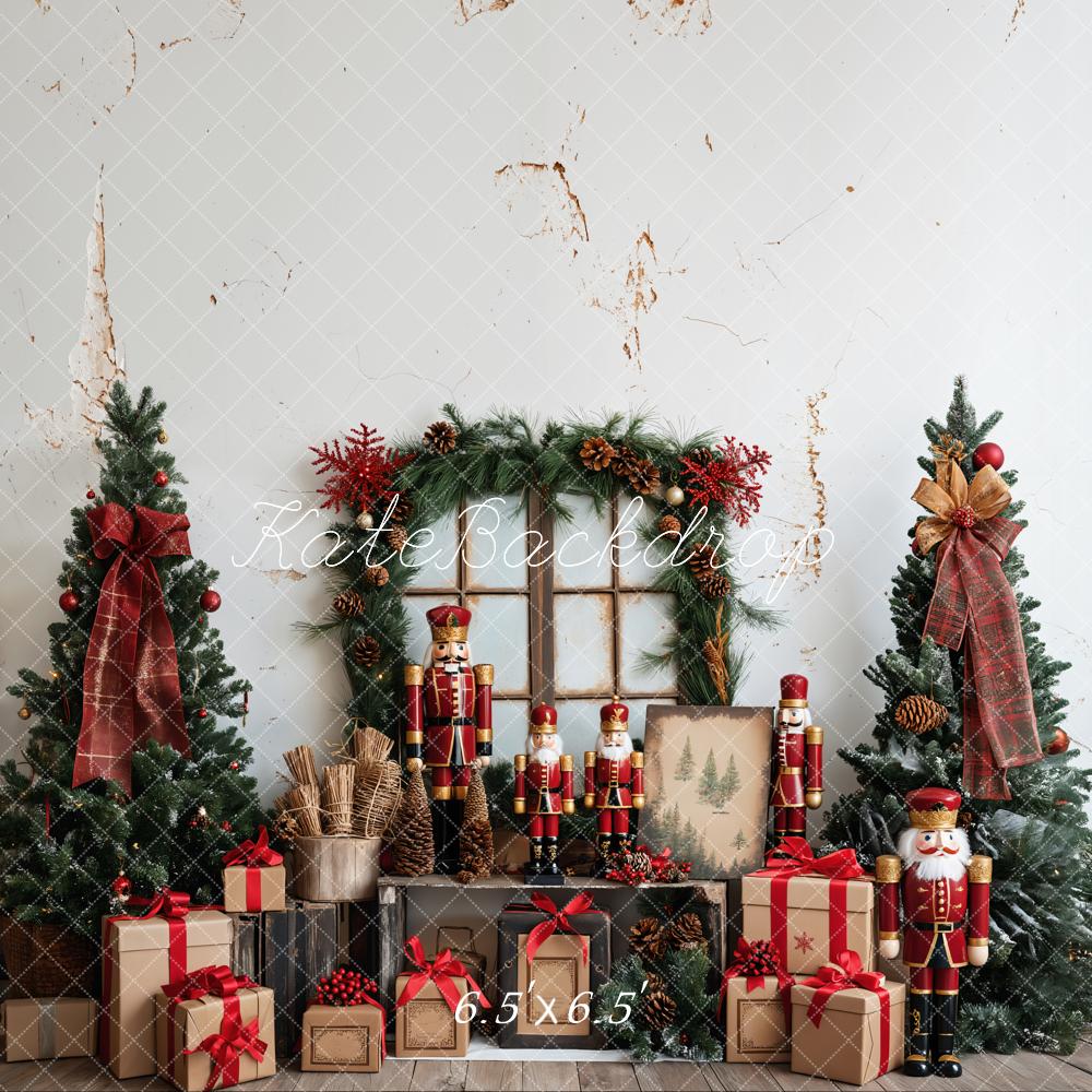 Kate Christmas Nutcracker Arched Window White Wall Backdrop Designed by Emetselch