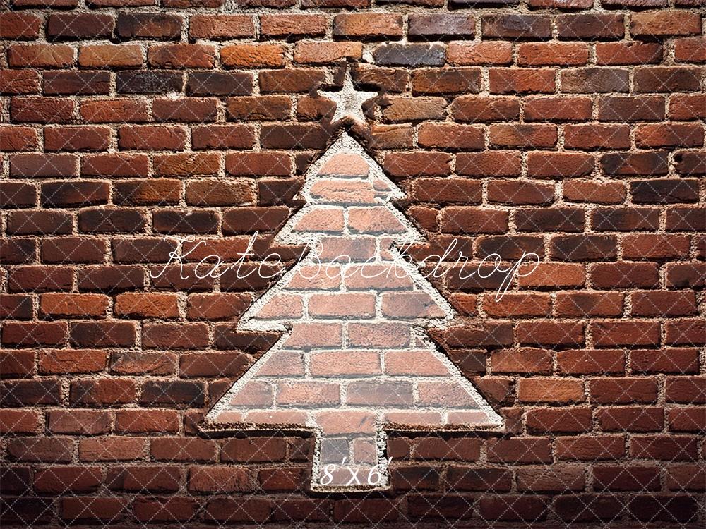 Kate Christmas Trees on Brick Wall Backdrop Designed by Megan Leigh Photography