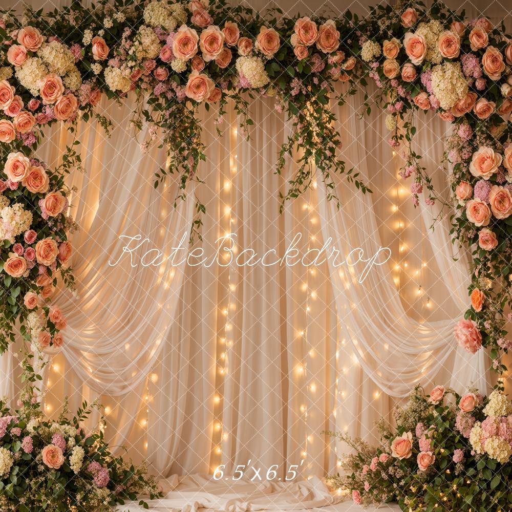 Kate Spring Romantic Curtains Floral Arch Backdrop Designed by Emetselch