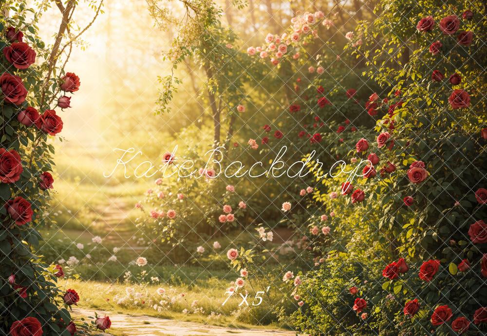 Kate Valentine Garden Rose Sunlight Backdrop Designed by Emetselch