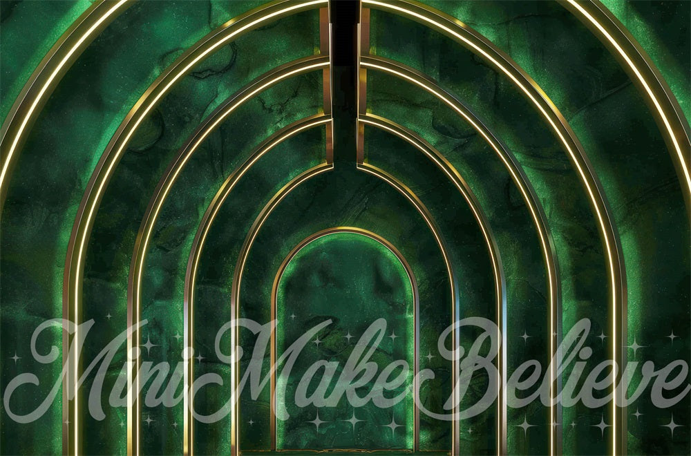 Sfondo Arcobaleno Disco Malvagio Verde Scuro Progettato da Mini MakeBelieve