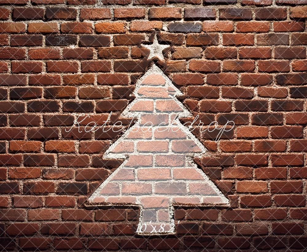 Kate Christmas Trees on Brick Wall Backdrop Designed by Megan Leigh Photography