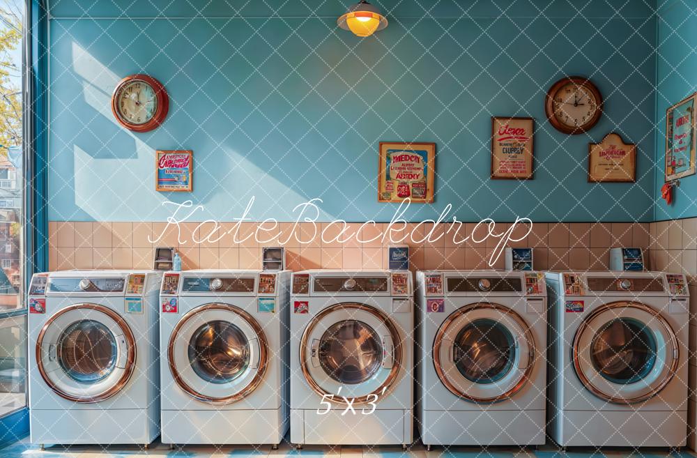 Kate Retro Laundry Room Sunlight Backdrop Designed by Emetselch