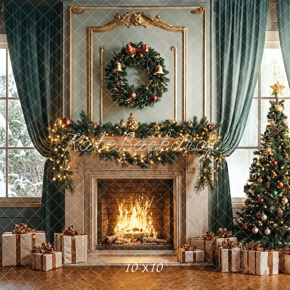 TEST Kate Christmas Tree Fireplace Gifts Backdrop Designed by Emetselch