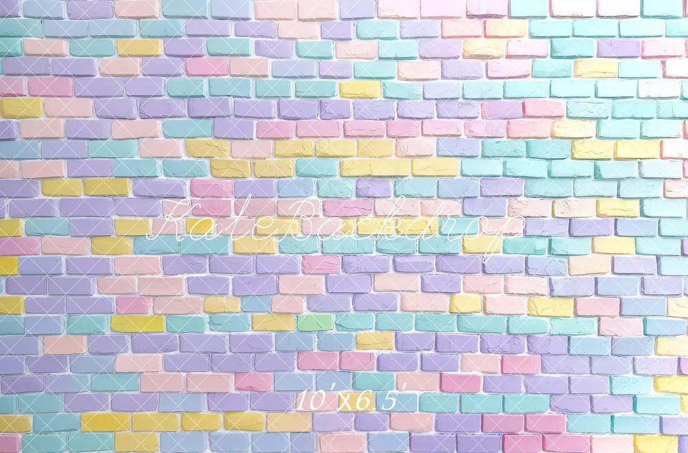 Kate Pastel Brick Wall Backdrop Designed by Mini MakeBelieve