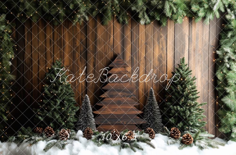 Kate Christmas Pine Tree Wooden Backdrop Designed by Patty Roberts