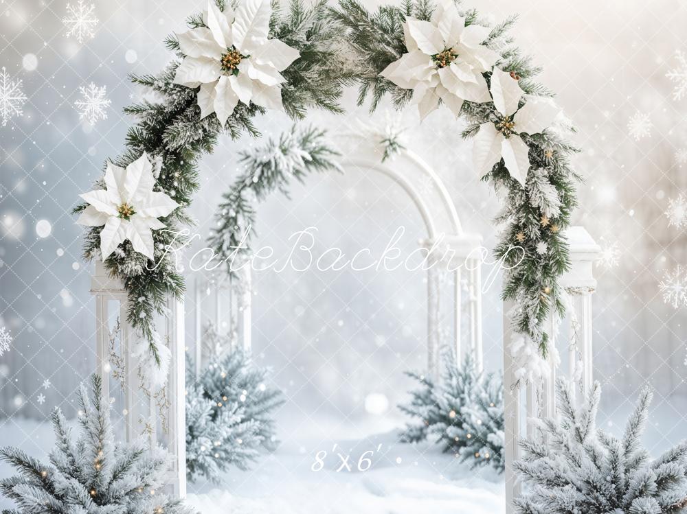 Fondo de Arco Floral Blanco de Invierno Diseñado por Emetselch